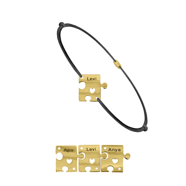 GRAV Puzzle Family 3 Arany 14K Fonalas Karkötő