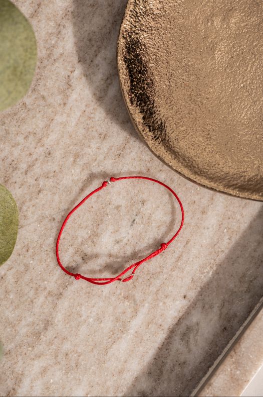 GRAV Piros Védelmező Baby Ezüst 925 Fonalas Karkötő