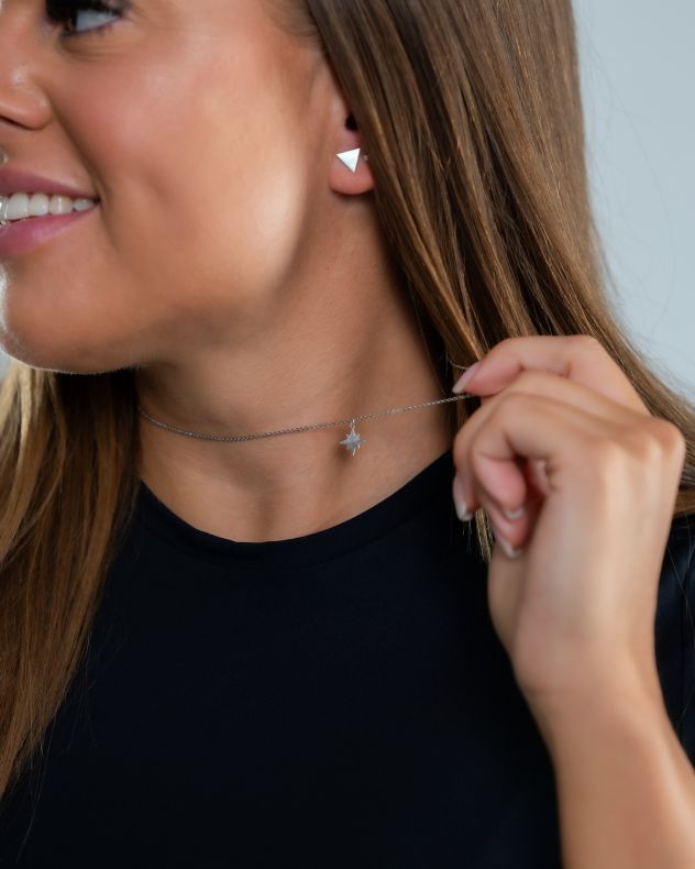 Grav Triangle Ezüst Fülbevaló