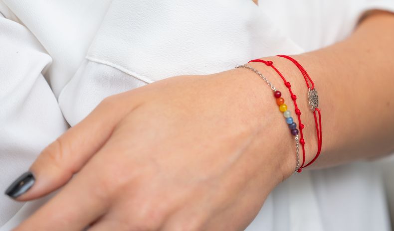 GRAV 7-Chakra Vörös Arany 14K Karkötő