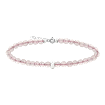 GRAV Gemstone Rose Quartz Ezüst 925 Ásvány Karkötő