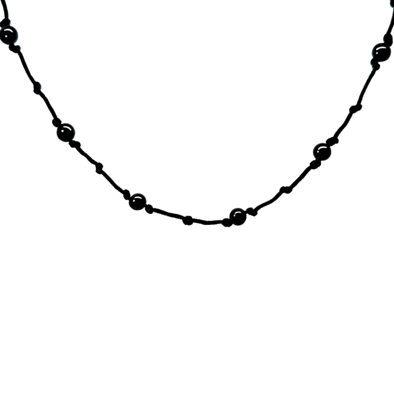 GRAV Twist Onyx Ezüst 925 Fonalas Nyaklánc