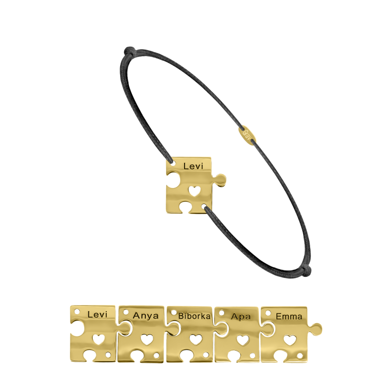 GRAV Puzzle Family 5 Arany 14K Fonalas Karkötő