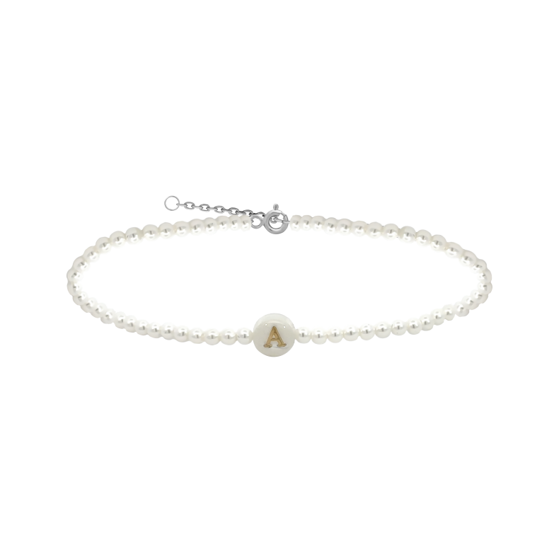 GRAV Pearl Letter ABC Ezüst 925 Karkötő