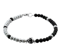 GRAV Men Hematite Black & White Ezüst 925 Karkötő