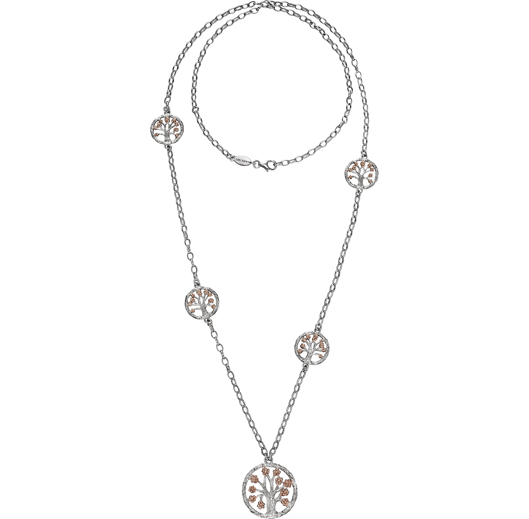 Julie Julsen Collana Porta Orologio In Acciaio Inox Con Ciondoli Occhiali Da Sole, Infradito E Sole - Argento E Oro Rosa
